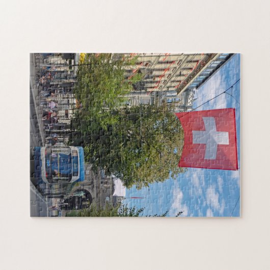 Zurich Tram Zwitserland Jigzaag Puzzle Legpuzzel (Horizontaal)