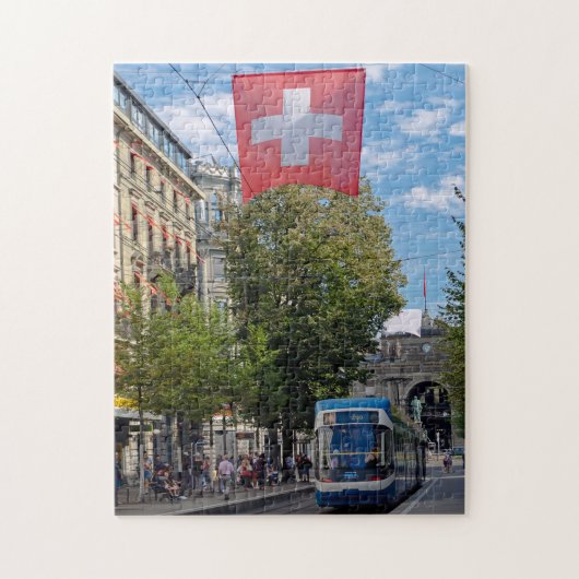 Zurich Tram Zwitserland Jigzaag Puzzle Legpuzzel (Verticaal)
