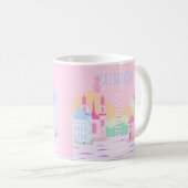 Zürich Travel Art, Zwitserland, Pink Preppy Koffiemok (Voorkant rechts)