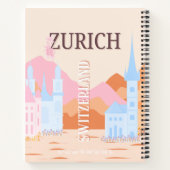 Zürich Travel Art, Zwitserland, Retro Travel Art Notitieboek (Achterkant)