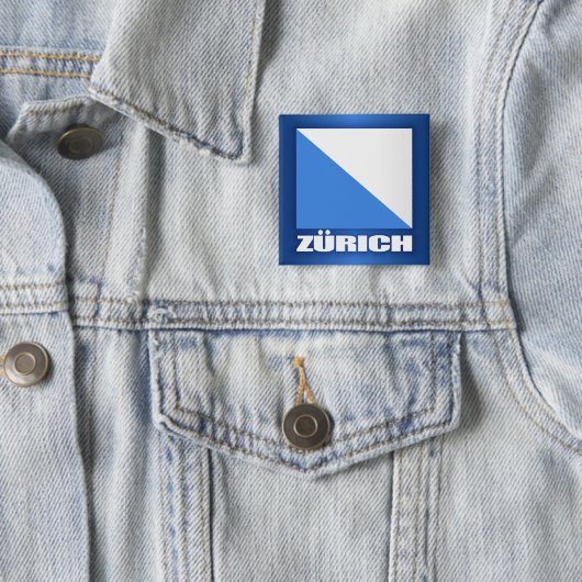 Zurich Vierkante Button 5,1 Cm (In situ)