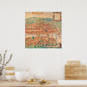 Zürich Zurich  Map Zwitserland Landkarte Poster (Keuken)