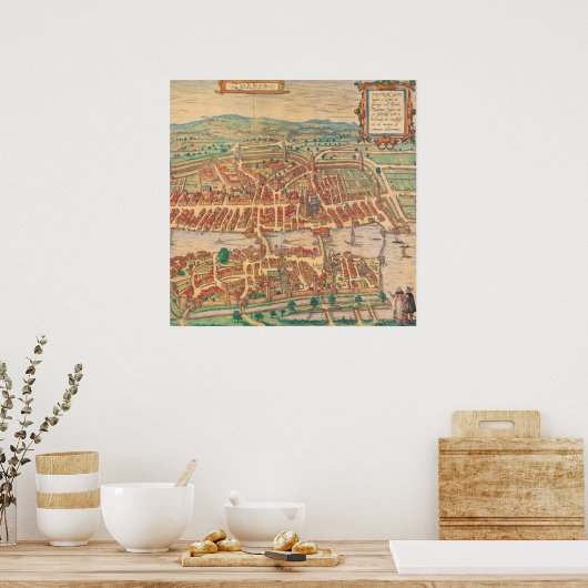 Zürich Zurich  Map Zwitserland Landkarte Poster (Keuken)