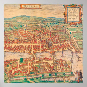 Zürich Zurich  Map Zwitserland Landkarte Poster