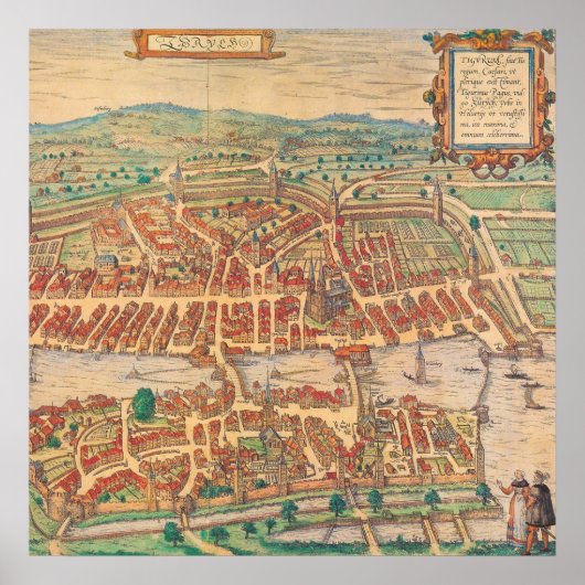 Zürich Zurich  Map Zwitserland Landkarte Poster (Voorkant)