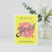 Zürich Zürich Zwitserland neon disco Briefkaart (Staand voorkant)