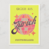 Zürich Zürich Zwitserland neon disco Briefkaart (Voorkant)
