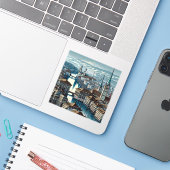 Zürich Zwitserland 3 inch Vinyl Sticker (Laptop met iPhone)