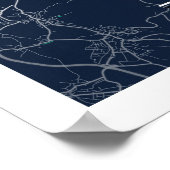 Zürich - Zwitserland Blue Dark City Map Poster (Hoek)