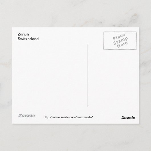 Zürich Zwitserland Briefkaart (Achterkant)