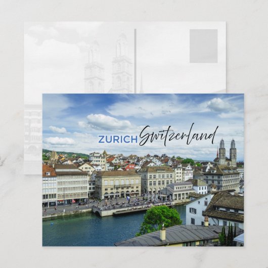 Zürich, Zwitserland Briefkaart (Voorkant / Achterkant)