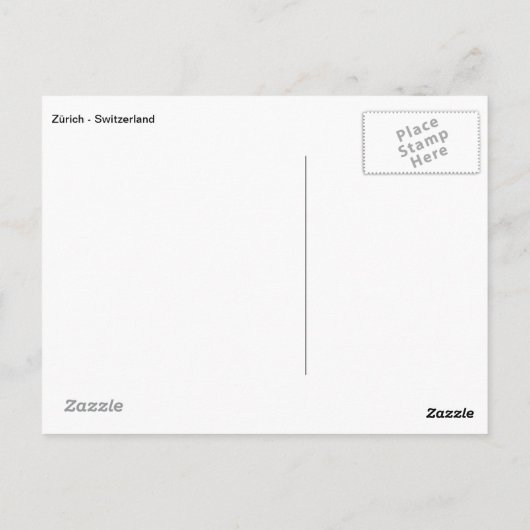 Zürich - Zwitserland Briefkaart (Achterkant)