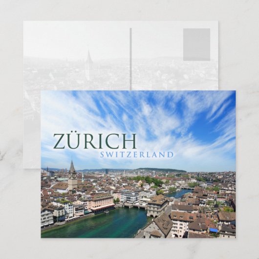 Zürich Zwitserland Briefkaart (Voorkant / Achterkant)