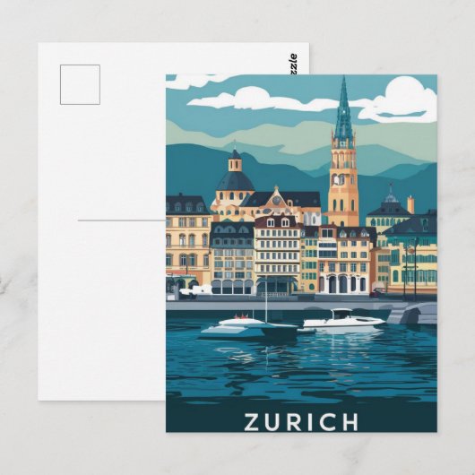 Zurich Zwitserland Briefkaart (Voorkant / Achterkant)