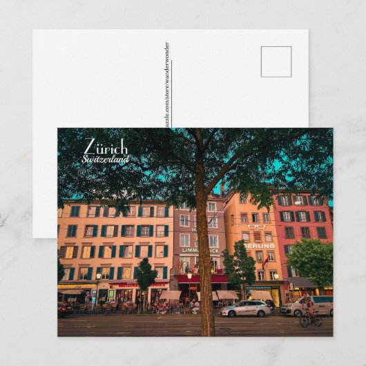 Zürich, Zwitserland Briefkaart (Voorkant / Achterkant)