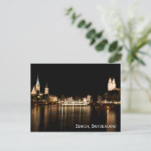 Zürich Zwitserland Briefkaart Nachtlichten (Staand voorkant)