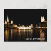 Zürich Zwitserland Briefkaart Nachtlichten (Voorkant)