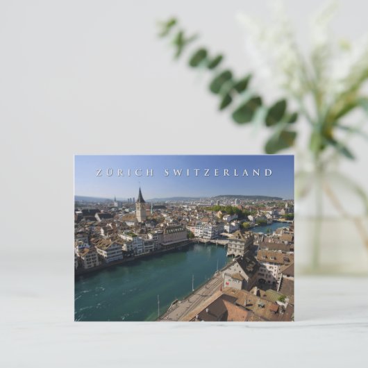 zürich zwitserland cityscape briefkaart (Staand voorkant)