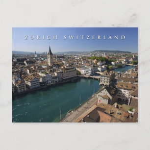 zürich zwitserland cityscape briefkaart