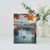 Zürich, Zwitserland: Een vintage reis Briefkaart (Staand voorkant)
