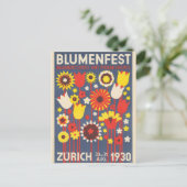 Zürich Zwitserland Flower Festival Reizen Briefkaart (Staand voorkant)