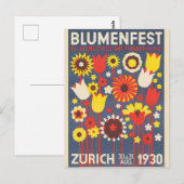  Zürich Zwitserland Flower Festival Reizen Briefkaart (Voorkant / Achterkant)