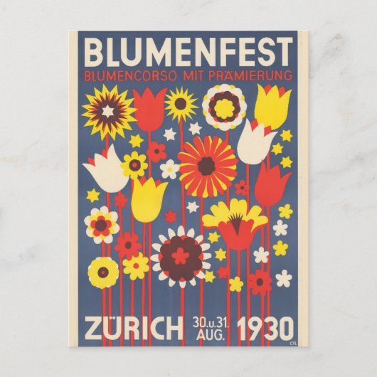  Zürich Zwitserland Flower Festival Reizen Briefkaart (Voorkant)