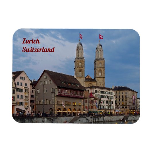 Zürich Zwitserland Grossmünster Magnet Magneet (Horizontaal)