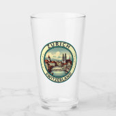 Zürich Zwitserland Illustratie Travel Art Badge Glas (Voorkant)