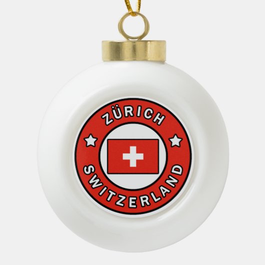 Zürich Zwitserland Keramische Bal Ornament (Voorkant)