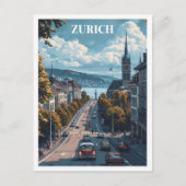 Zürich Zwitserland  Kunst Reizen Illustratie Briefkaart (Voorkant)