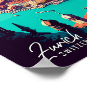 Zürich Zwitserland Kunst vintage reisillustratie Poster (Hoek)