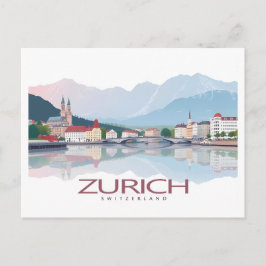 Zürich Zwitserland Lake Zürich Pastelreis Briefkaart