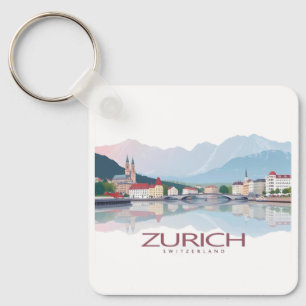 Zürich Zwitserland Lake Zürich Pastelreis Sleutelhanger