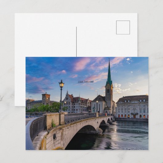 Zürich, Zwitserland landschappelijke foto, Briefkaart (Voorkant / Achterkant)