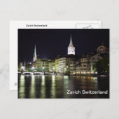 Zurich Zwitserland Limmat River Briefkaart (Voorkant / Achterkant)