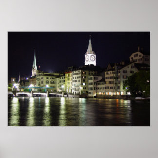 Zürich, Zwitserland Limmat River - Print