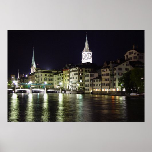 Zürich, Zwitserland Limmat River - Print (Voorkant)