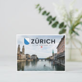 Zurich - Zwitserland - Limmat rivier Briefkaart (Staand voorkant)