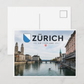 Zurich - Zwitserland - Limmat rivier Briefkaart (Voorkant / Achterkant)