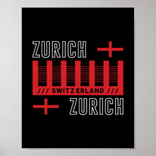 Zurich Zwitserland Moderne Typografie Reisontwerp Poster