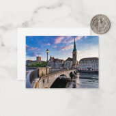 Zürich, Zwitserland Notitiekaartje (Voorkant / Achterkant in situ)