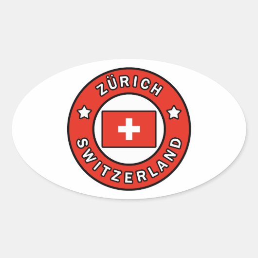 Zürich Zwitserland Ovale Sticker (Voorkant)