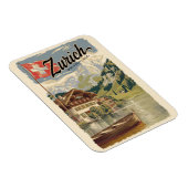 Zürich Zwitserland Painterly Travel Art Vintage Magneet (Rechterzijde)