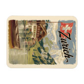 Zürich Zwitserland Painterly Travel Art Vintage Magneet (Horizontaal)