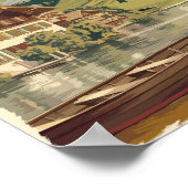 Zürich Zwitserland Painterly Travel Art Vintage Poster (Hoek)