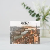 Zürich Zwitserland Panorama Uitzicht Briefkaart (Staand voorkant)