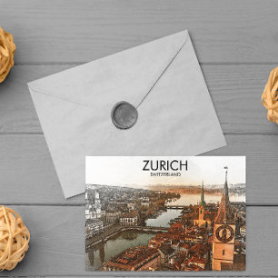 Zürich Zwitserland Panorama Uitzicht Briefkaart