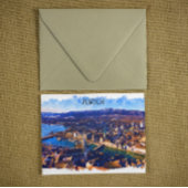 Zürich Zwitserland Panorama Uitzicht Waterverf Briefkaart