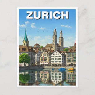Zürich Zwitserland Reizen Briefkaart
